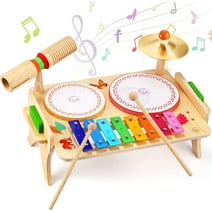 Sweet Time Toddler Drum Set, Montessori Musical Instruments for Child Music Gifts for Kids Drums Set