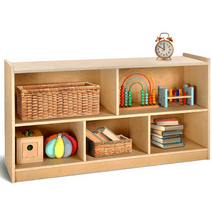 Sweet Time Wooden Storage Cabinet, Kids Toy Storage Organizer 5 Shelves,Montessori Bookshelf for Kids Rooms,Playroom,Classroom,Nursery