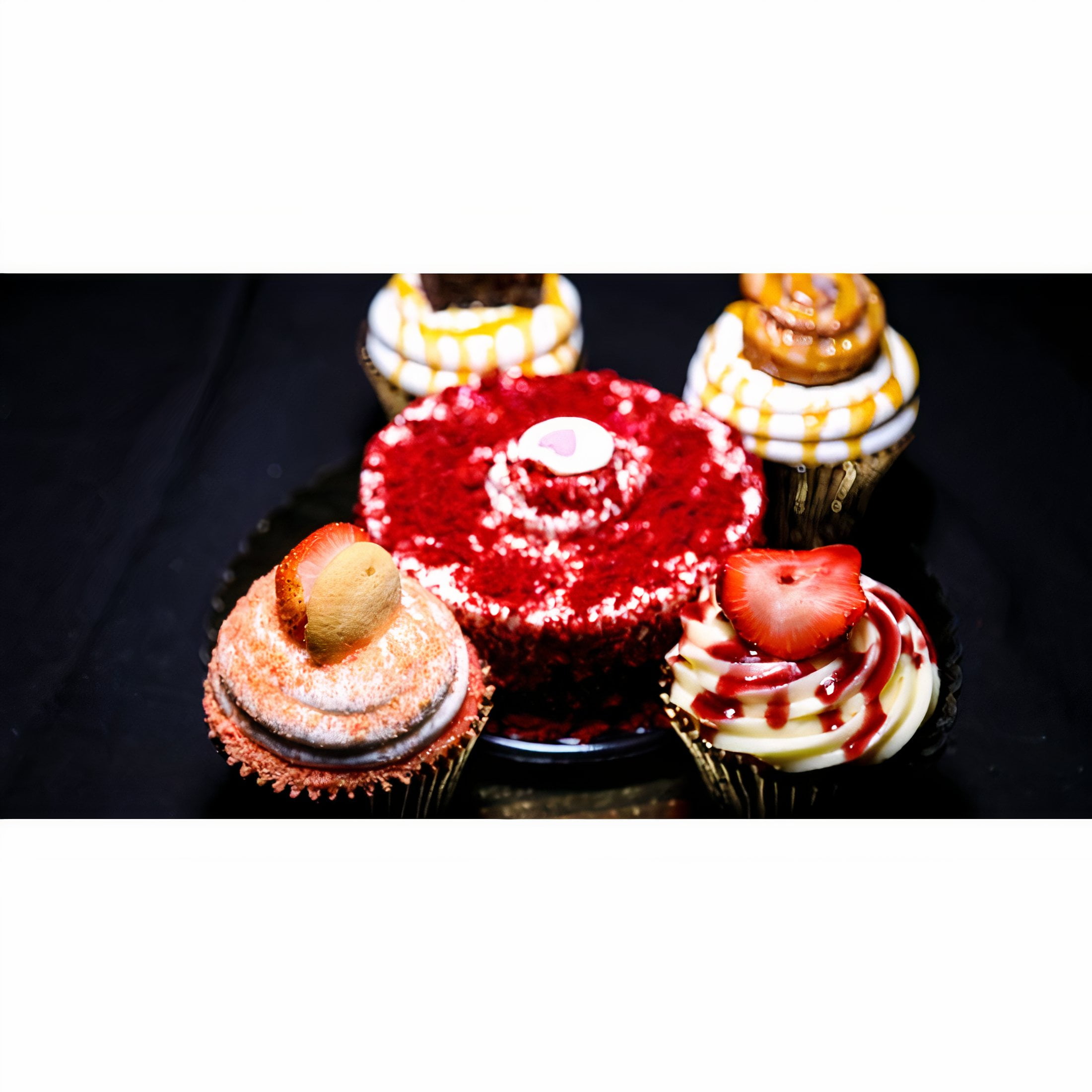Sweet Timez Bakery Mini Vanilla Cake & 4 Cupcakes Package