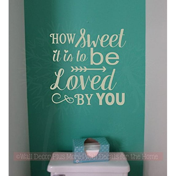 Sweet To Be Loved Bedroom Wall Quotes Vinyl Decals Stickers, Warm Gray,23x23-Inch