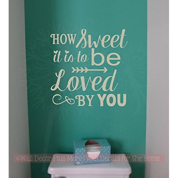 Sweet To Be Loved Bedroom Wall Quotes Vinyl Decals Stickers, Warm Gray,23x23-Inch