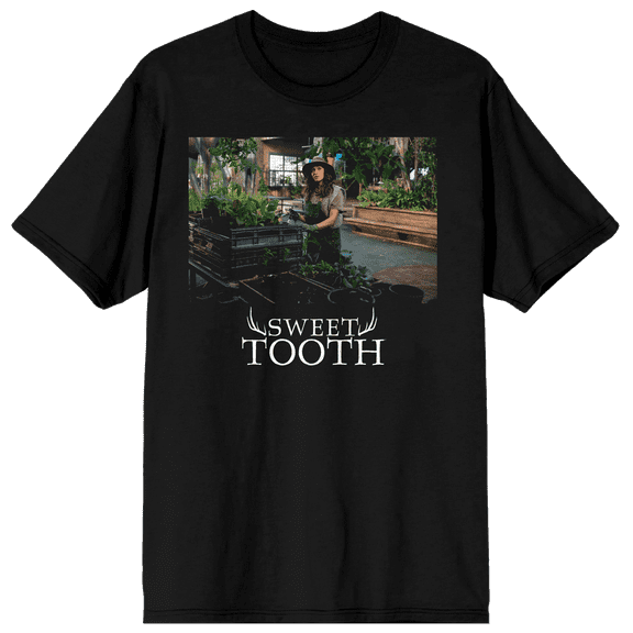 Sweet Tooth Aimee Eden Photo Art Crew Neck Short Sleeve Women's Black T-shirt-Large