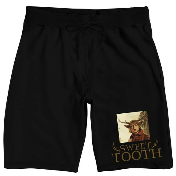Sweet Tooth Logo Men's Black Graphic Sleep Shorts-Small