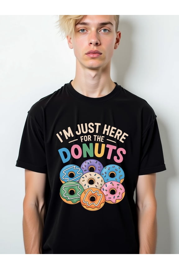 Sweet Treats Donut Tee Men's graphic t shirts black elegant limited edition Spring and summer outdoor wear Classic Unisex Shirt Short Sleeve tshirts