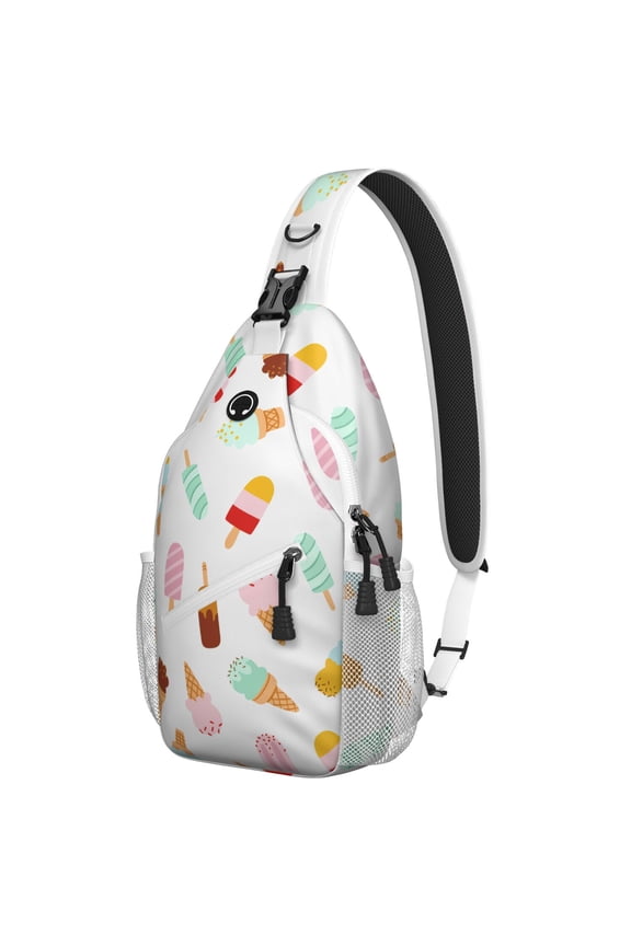 Sweet Treats Summer Food Pattern Sling Backpack Small Travel Backpack for Essentials Lightweight and Durable