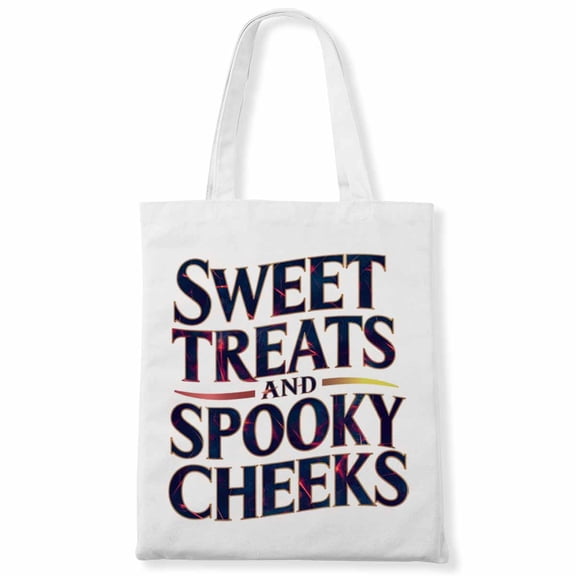 Sweet Treats and Spooky Cheeks Lazy Halloween Costume Funny Grim Reaper Canvas Bag 2Pcs