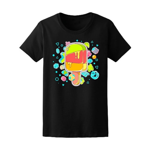Sweet Trendy Colorful Ice Pop T-Shirt Women -Image by Shutterstock, Female Large