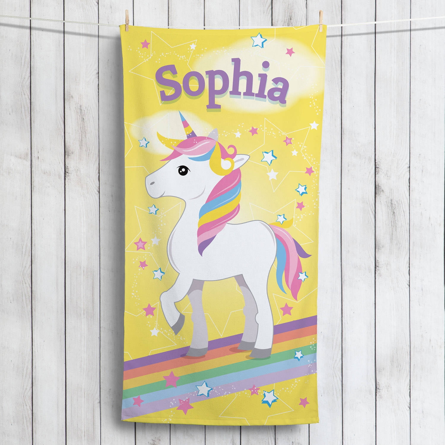 Sweet Unicorn Personalized Kids Beach Towel