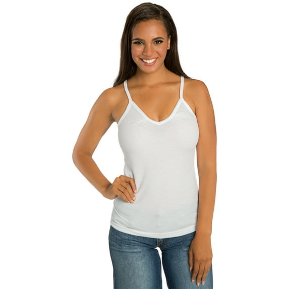 Sweet Vibes Women Stretch Thermal Tank Tops Sweetheart Camisole White Female Size S