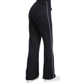 thumbnail image 1 of Sweet Vibes Women's Fleece Contrast Color Piping Flare Bottom Sweatpants Drawstring Waist, 1 of 4