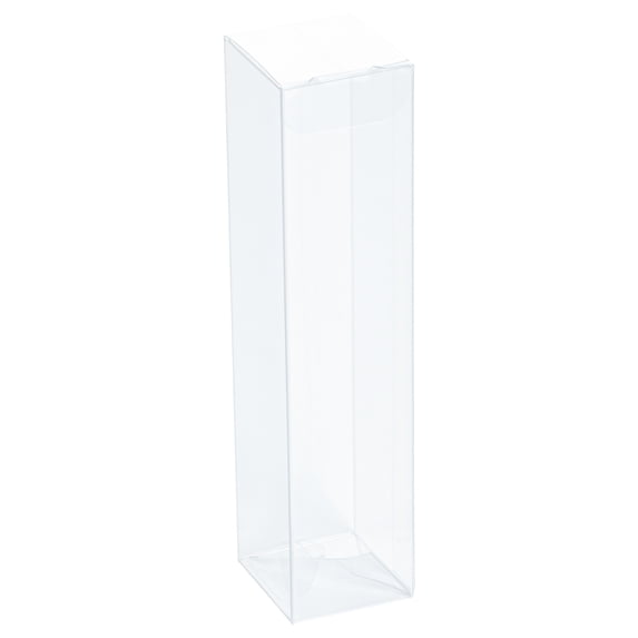Restaurantware-Sweet Vision 1.5 x 1.5 x 6.3 Inch Favor Boxes, 100 Durable Candy Boxes - Disposable, Clear PET Candy Packages, With Protective Film, Pop And Lock Bottom