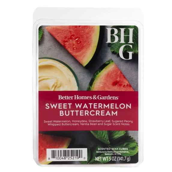 Sweet Watermelon Buttercream Scented Wax Melts, Better Homes & Gardens, 5 oz (Value Size)