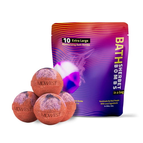 Sweet Watermelon Luxury Bath Bombs -Set of 10 - Extra Large - 4.5oz