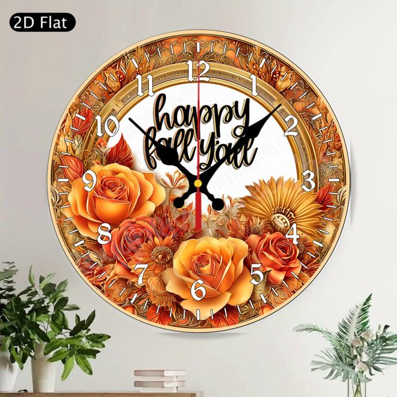 Sweet Welcome Ice Cream Cones Round Wall Clock Rustic Farmhouse Kitchen Decor Silent