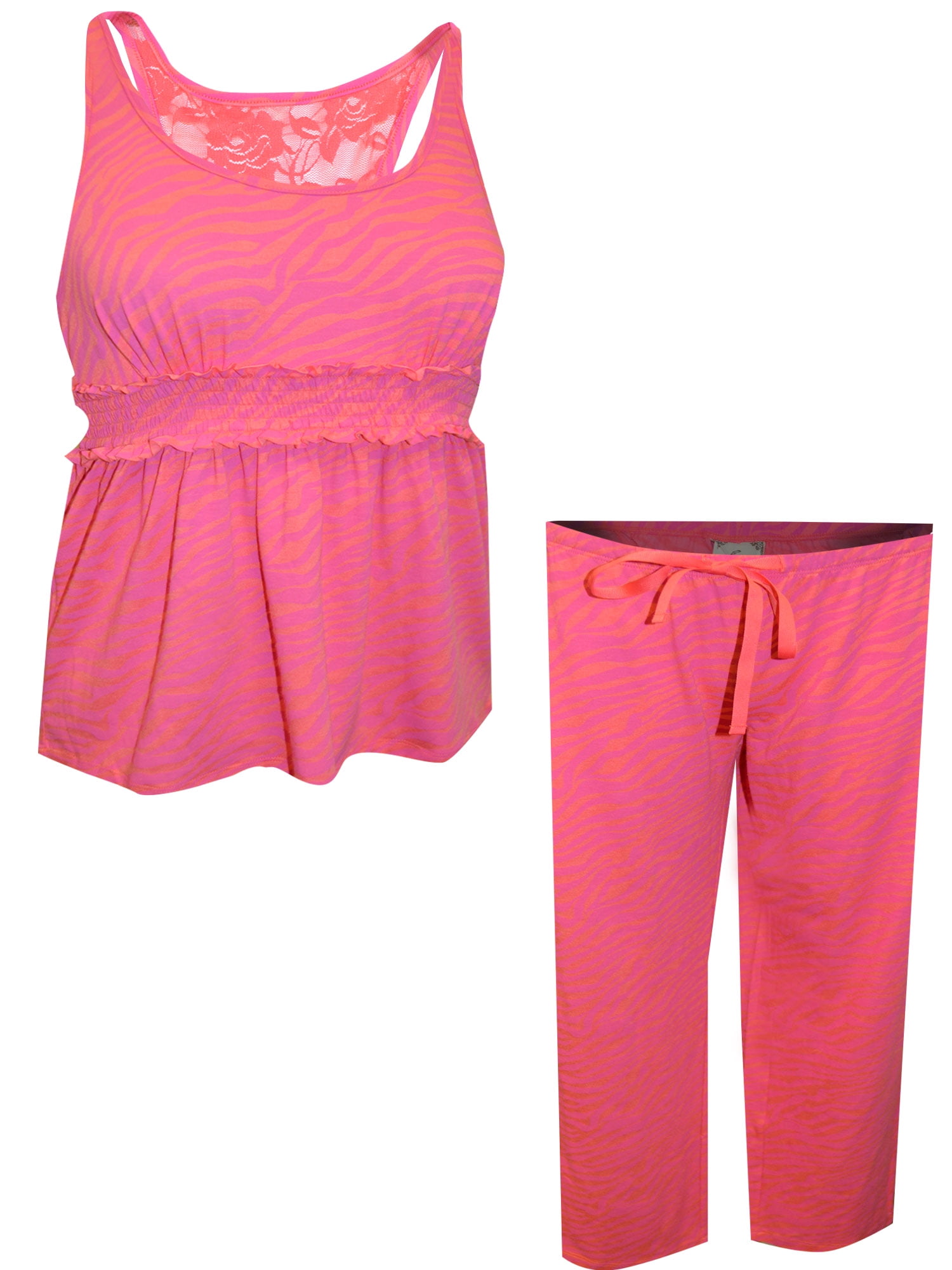 Baby Girl Striped  Pajama Pants – Pink & Coral main image 1