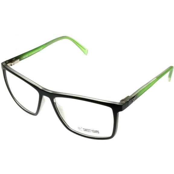 Sweet Years Eyewear Frame Black Green Rectangular SY331 08 Italian Made