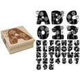 thumbnail image 1 of Sweet and Cute Flowers Letter Number Square Rubber Stamp for Stamping Crafting - Number 3 Three - Large 2.75in, 1 of 6