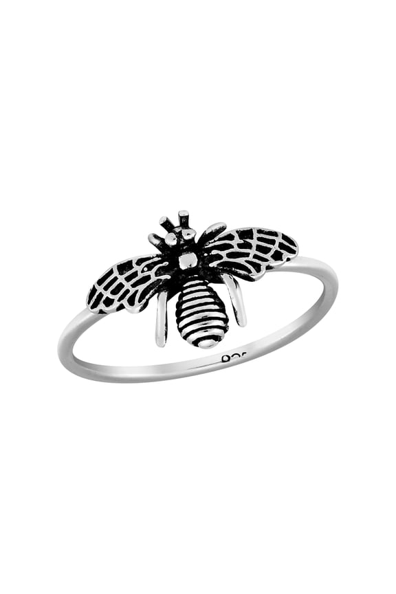 Sweet and Magical Detailed Flying Bumble Bee .925 Sterling Silver Ring-7