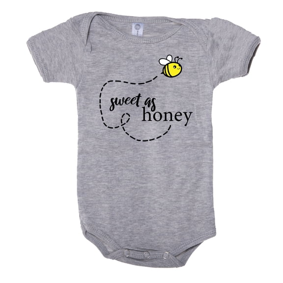 Sweet as Honey Cute Baby Rompers, Short sleeve Baby bodysuits - Deep Heather CA165BABY S6 18-24
