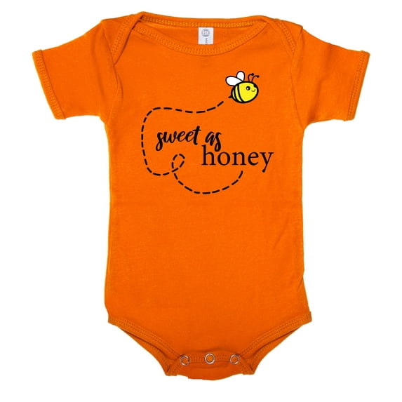 Sweet as Honey Cute Baby Rompers, Short sleeve Baby bodysuits - Orange CA165BABY S6 6-12
