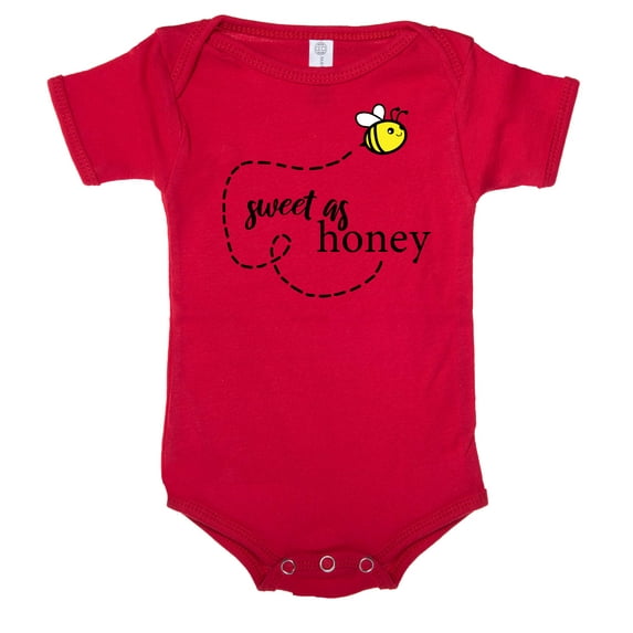 Sweet as Honey Cute Baby Rompers, Short sleeve Baby bodysuits - Red CA165BABY S6 12-18