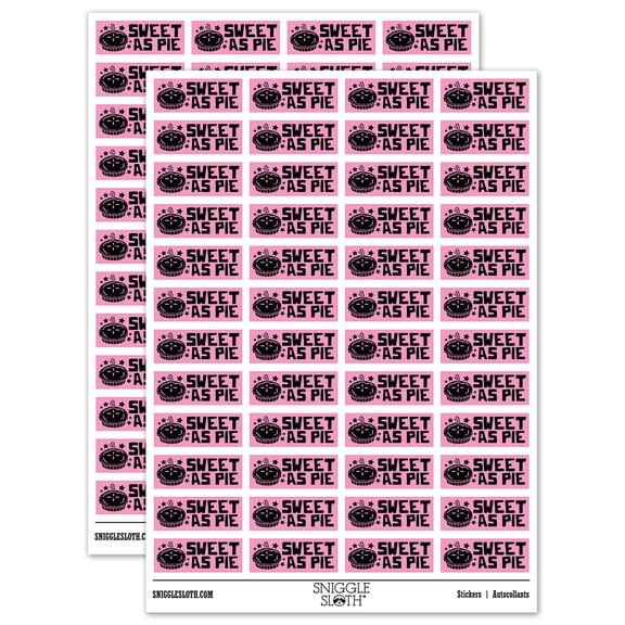 Sweet as Pie Teacher Student School Sticker Set - Light Pink - Gloss Finish - 1.25" Mini