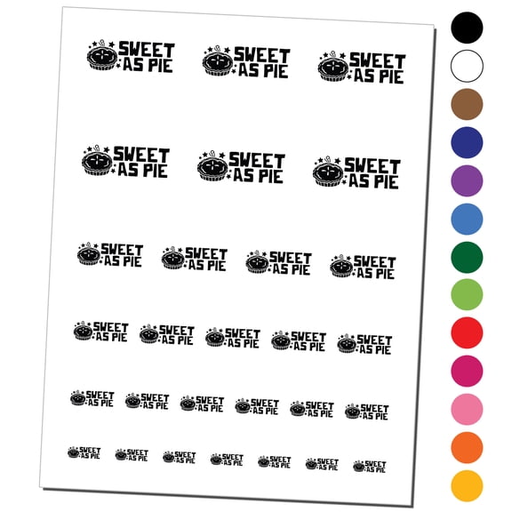 Sweet as Pie Teacher Student School Water Resistant Temporary Tattoo Set Fake Body Art Collection - Light Green