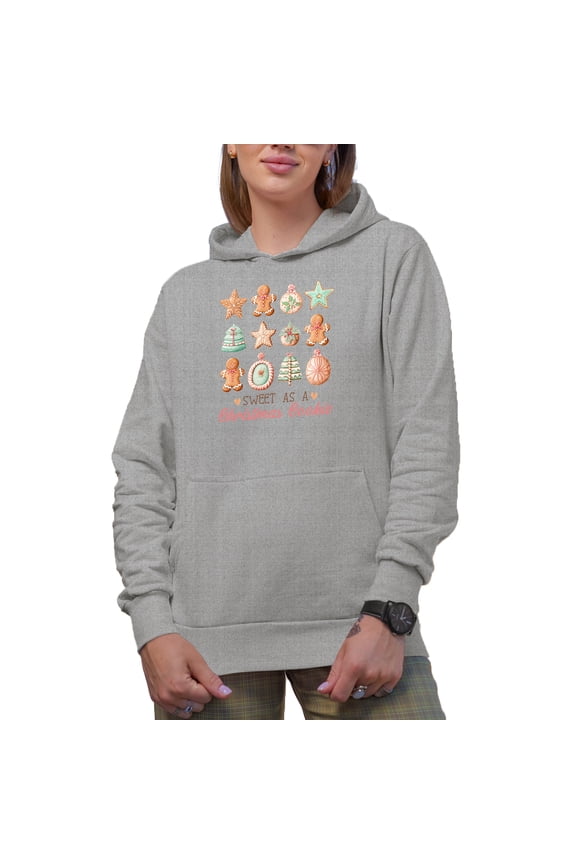 Sweet as a Christmas Cookie with Ginger Bread & Baked Cookies Art Merch Gift, Heather Grey Hooded Sweatshirt or Hoodie, 3XL