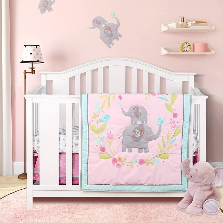 Sweet Baba Luxury Infant Comforter, PC Pink Elephant Crib