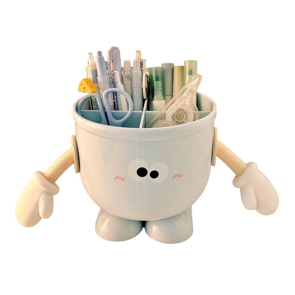 Sweet big eye pen holder, student desktop storage box, stationery, large capacity, small foot pen holder