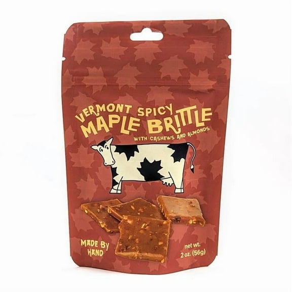 Sweet on Vermont Vermont Spicy Maple Brittle With Cashews and Almonds - Four 2oz Pouches