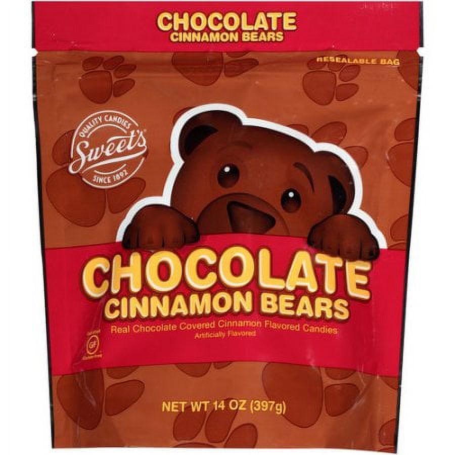 Sweet's Chocolate Cinnamon Bears Candies, 14 Oz. (Pack of 4)