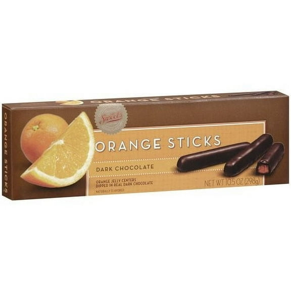 Sweet's Dark Chocolate Orange Sticks, 10.5 Oz. (Pack of 12)