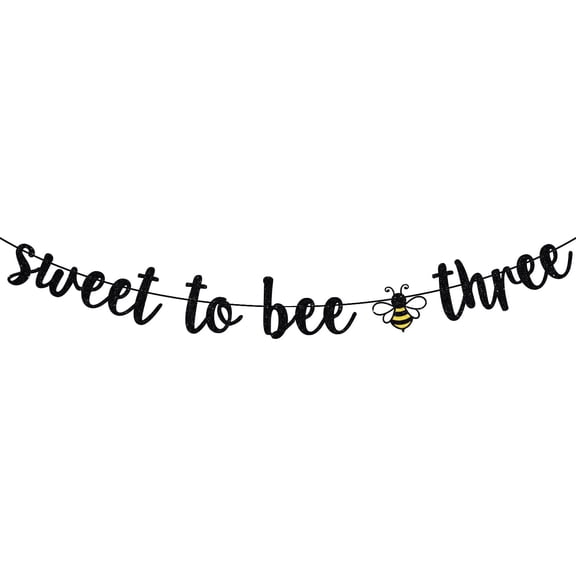 Sweet to Bee Three Banner, Young Wild and Three, Happy 3rd Birthday Garland, Bumble Bee Theme 3rd Birthday Party Decorations