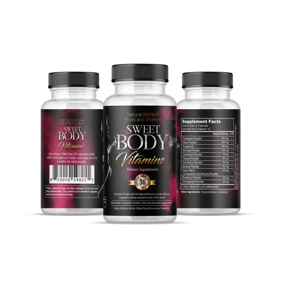 SweetBody Vitamins - Reduces Sweating and Eliminates Body Odor by Promoting a Balanced pH Level in The Body (1 Bottle - 30 Capsules)