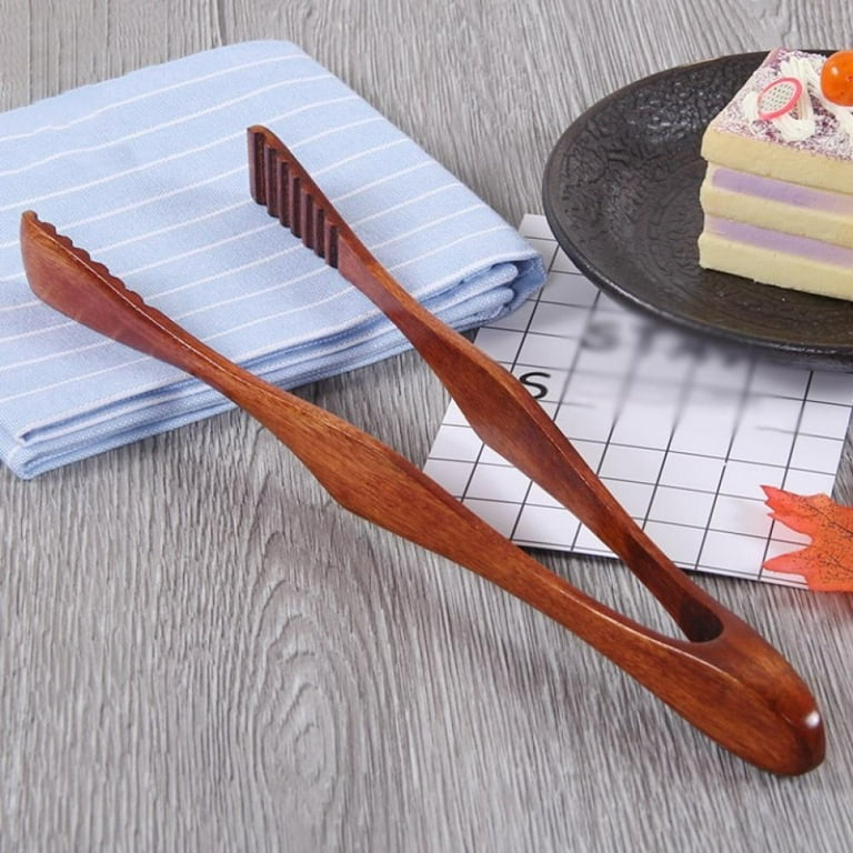 Sweetcandy 1 PC Bamboo Cooking Kitchen Tongs Food BBQ Tool Salad Bacon Steak Bread Cake Wooden Clip Home Kitchen Accessories, Other