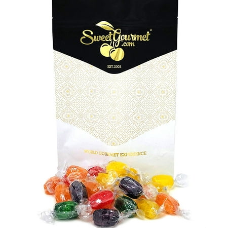 SweetGourmet Assorted Fruit Barrels | Wrapped Bulk Hard Candy | 1 Pound