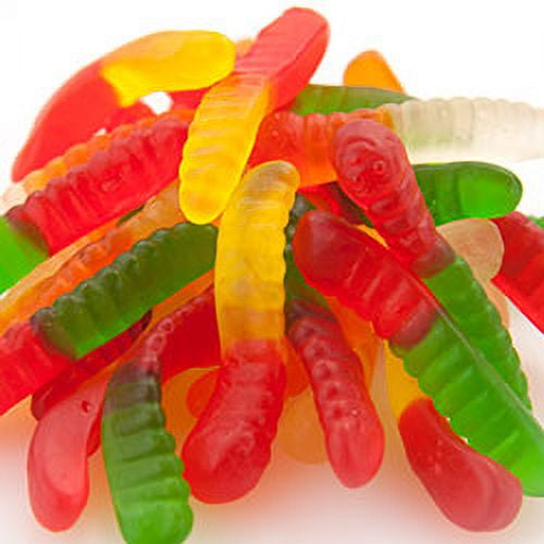 SweetGourmet Assorted Fruit Gummi Mini Worms | Lemon, Cherry, Orange, Pineapple, Apple | Bulk Candy Gummy | 2 pounds