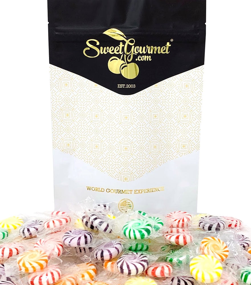 SweetGourmet Assorted Fruit Pinwheels Individually Wrapped Bulk Hard Candy 1 Pound