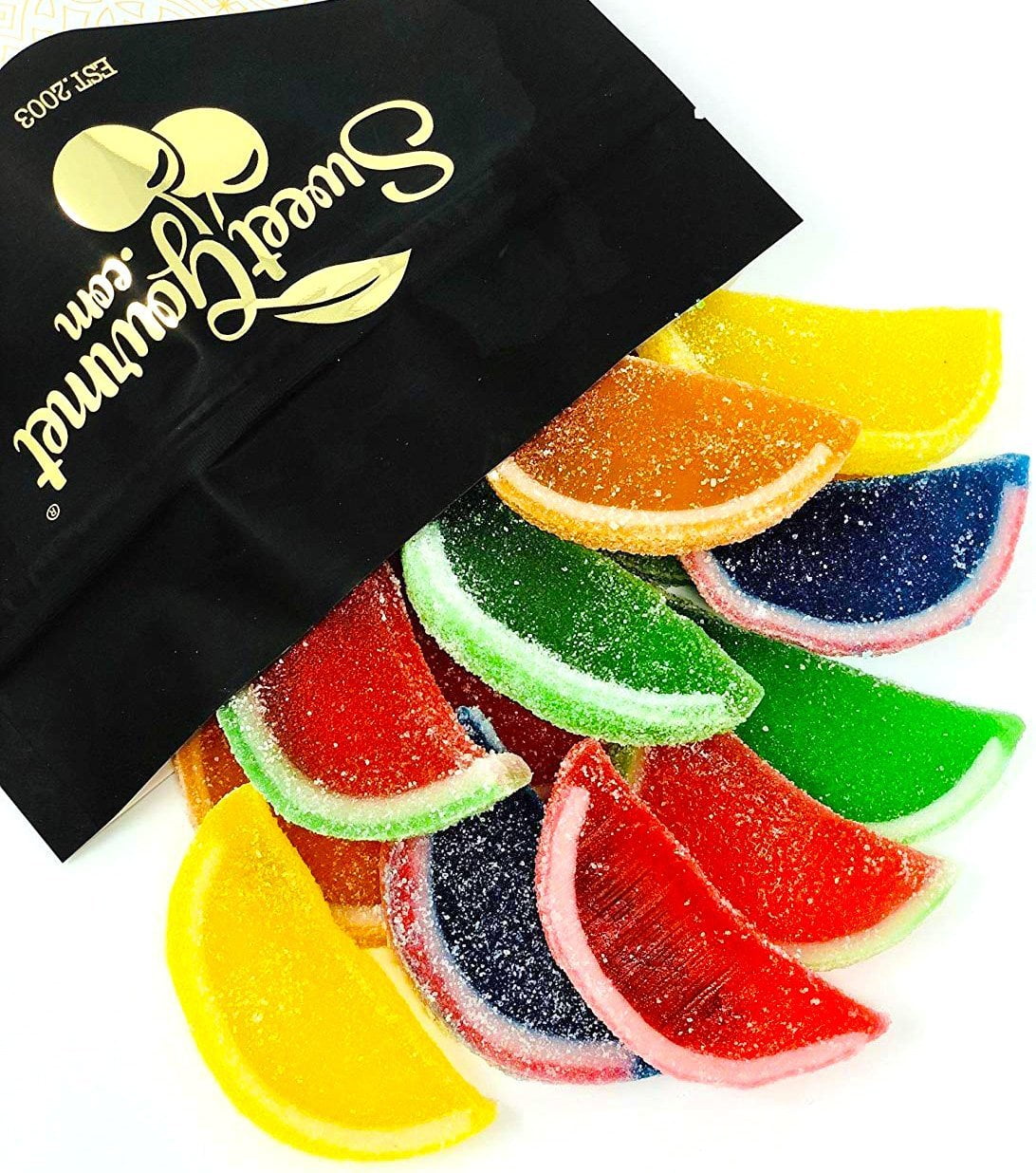 SweetGourmet Assorted Fruit Slices Candy Fruit Jelly Vegan, Gluten