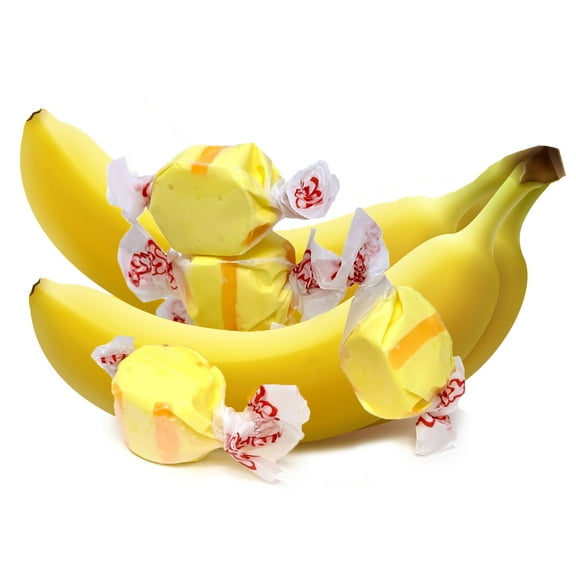 SweetGourmet Banana Salt Water Taffy Bulk Wrapped Candy | 1 Pound