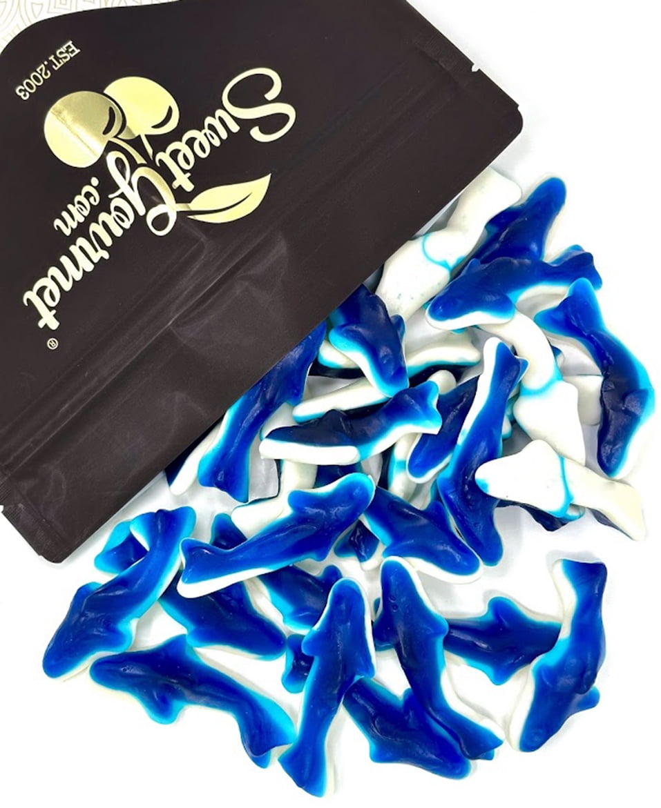 SweetGourmet Halal Certified Gummy Blue Sharks Candy with Blue ...