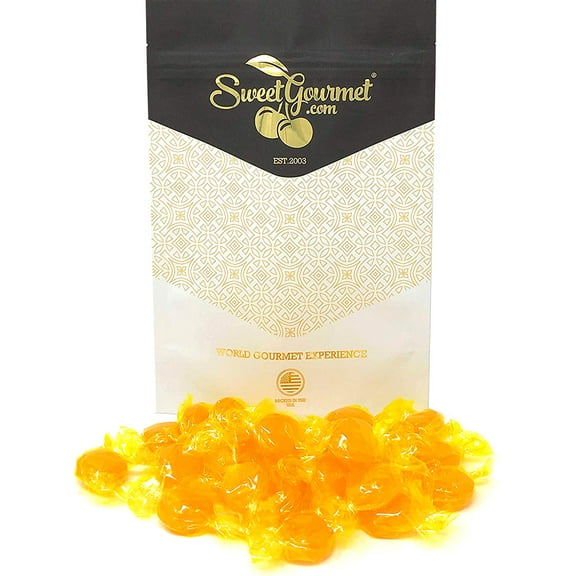 SweetGourmet Butterscotch Buttons | Arcor Premium Bulk Wrapped Hard Candy | 1 Pound