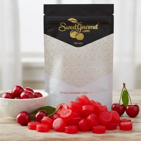 SweetGourmet Cherry JuJu Coins, Soft Chewy Candy Unwrapped,1-Pound Bag