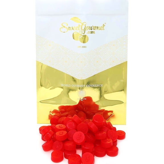 SweetGourmet Cherry JuJu Coins, Soft Chewy Candy Unwrapped, 4-Pound Resealable Pouch