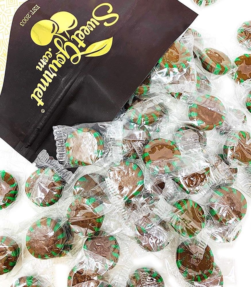 SweetGourmet Chocolate Starlight Mint | Bulk Wrapped Hard Candy | 2 Pounds