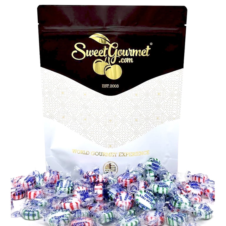 SweetGourmet Sugar-Free Christmas Mix Hard Candy, Peppermint and