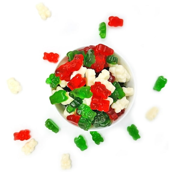 SweetGourmet Christmas Gummy Bears | Red, Green, White Holiday Candy Bulk | 4 Pounds