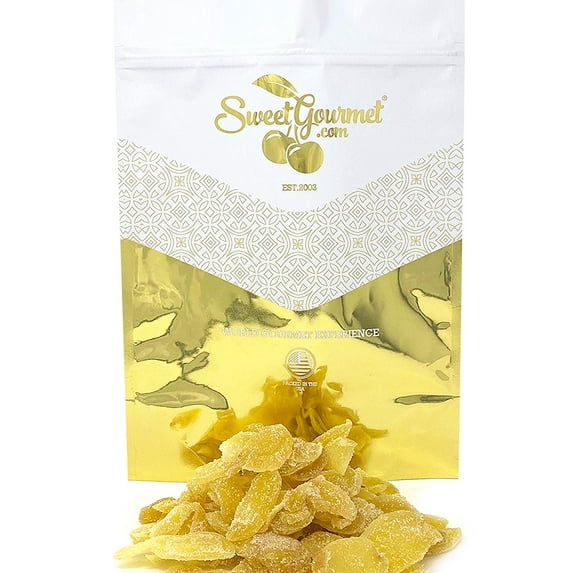 SweetGourmet Dried Crystallized Ginger | Candied Ginger Root Pieces | Sweet & Spicy Snack | 5 Pounds