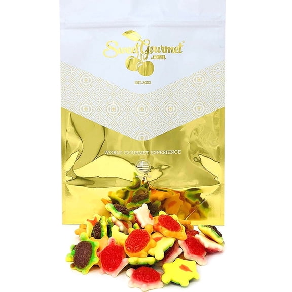 SweetGourmet Jelly Filled Gummy Turtles Candy, Two-Layer Strawberry Flavor Sweets, 4 Pounds